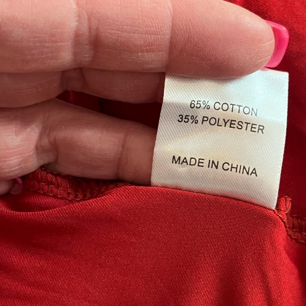 NEW! Haute Red Cotton Polyester Blend Mid Length Dress Women’s size 2X - Picture 2 of 15